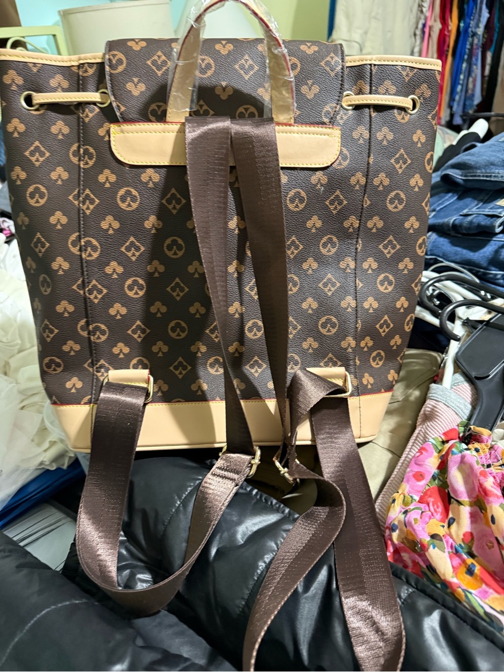 Brown Monogram Drawstring Backpack - Picture 4 of 6